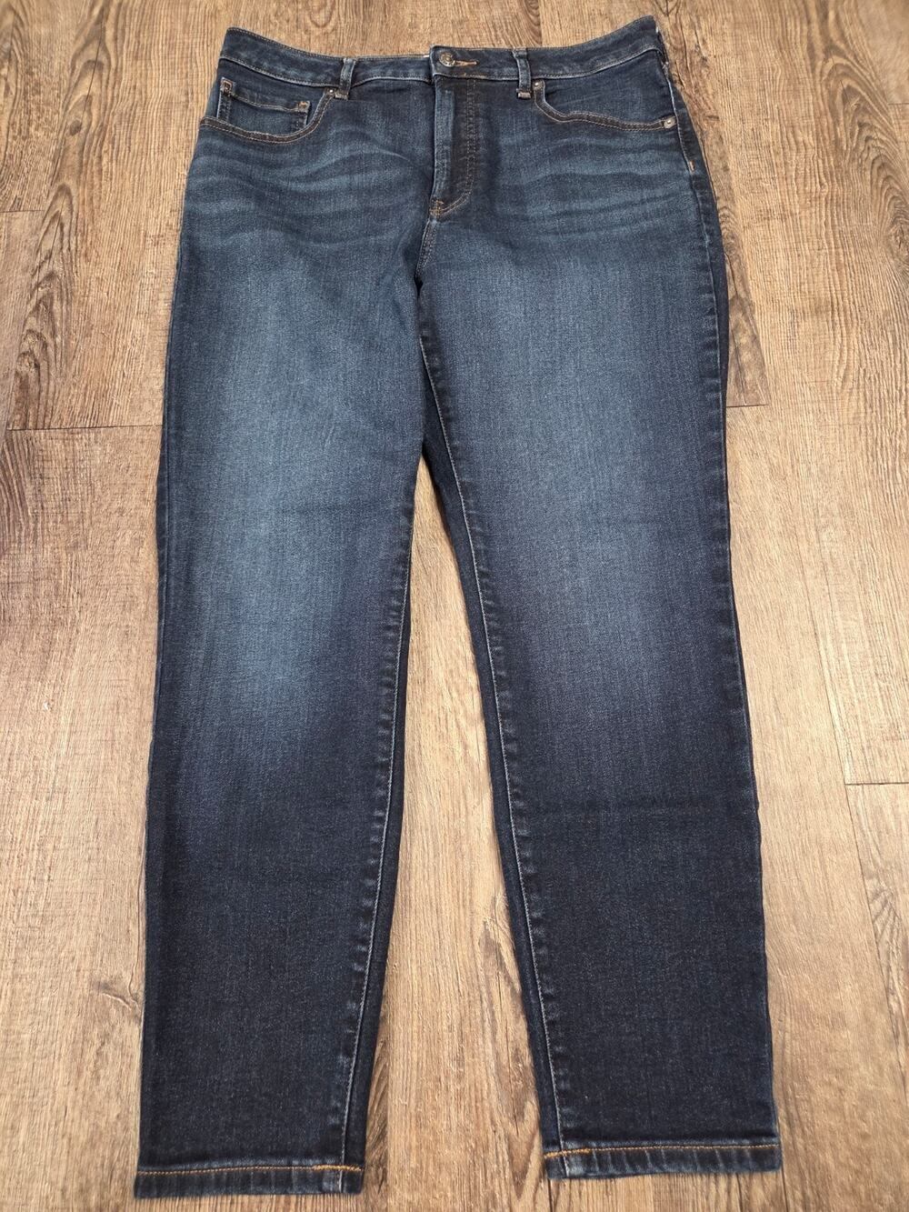 Everlane Curvy High Rise Skinny Stretch Denim Jeans Dark Wash 32 Crop